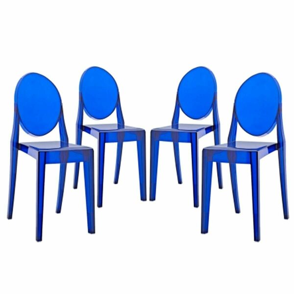 Modway Furniture Casper Dining Chairs, Blue - 19 x 15 x 36 in., 4PK EEI-908-BLU